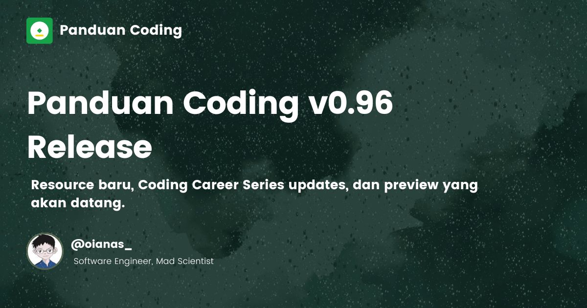 Panduan Coding v0.96 Release | Panduan Coding